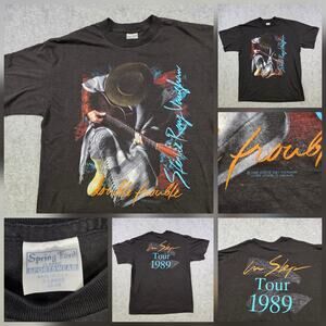 Vintage Stevie Ray Vaughan T Shirt Mens XL Double Trouble In Step Tour 1989 80s